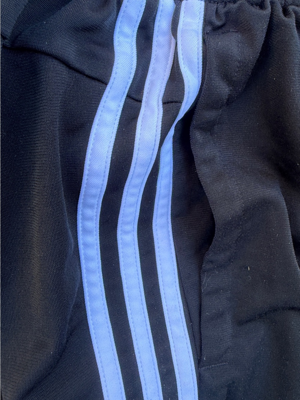 Adidas Men’s S Black Jogger Sweatpants with Logo Blk w/White Stripes - Picture 6 of 8